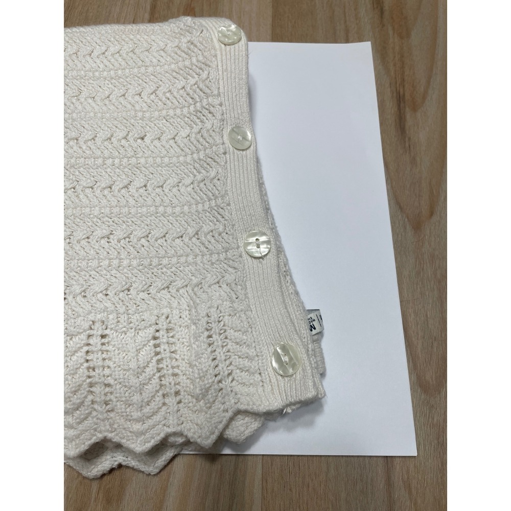 Abercrombie & Fitch Cream Cotton Pointelle Knit Button Up Sweater Vest Medium - Picture 3 of 6